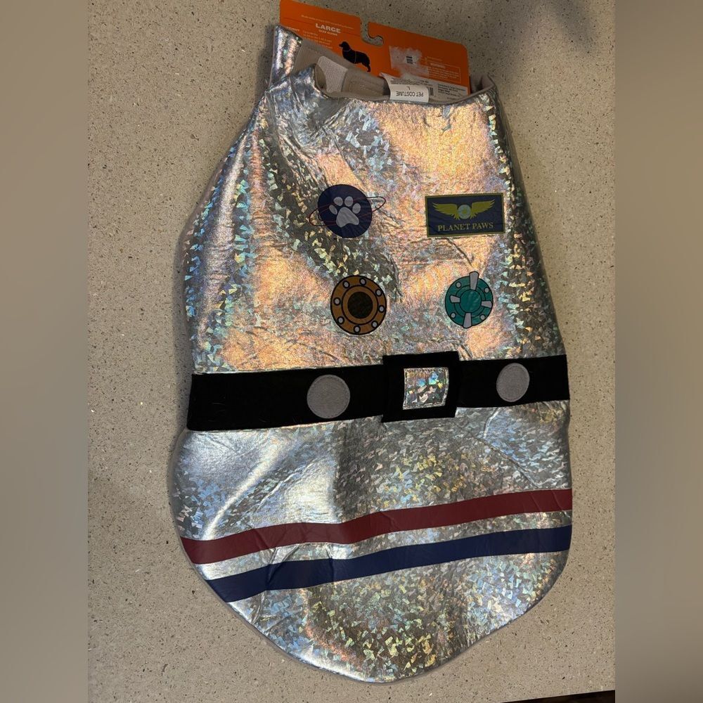 Silver Holographic Dog Costume